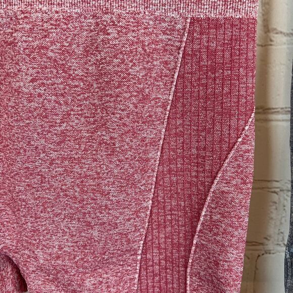 RUNNING GIRL set of 2 gray pink knit stretch leggings pants athletic S NWOT - Picture 2 of 8